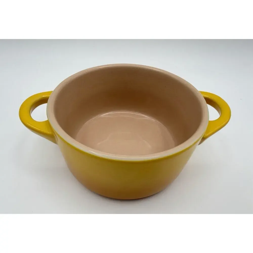 Le Creuset Stoneware Mini Round Cocotte Yellow Ombré 4